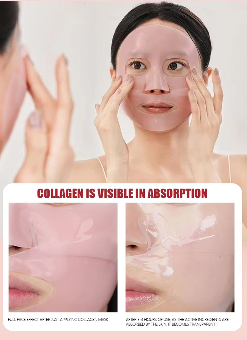 OEM Bio Collagen Hydrogel Facemask Trehalose Rose Water Anti Wrinkle Firming Plumping for Dry Skin Private Label(pic5)