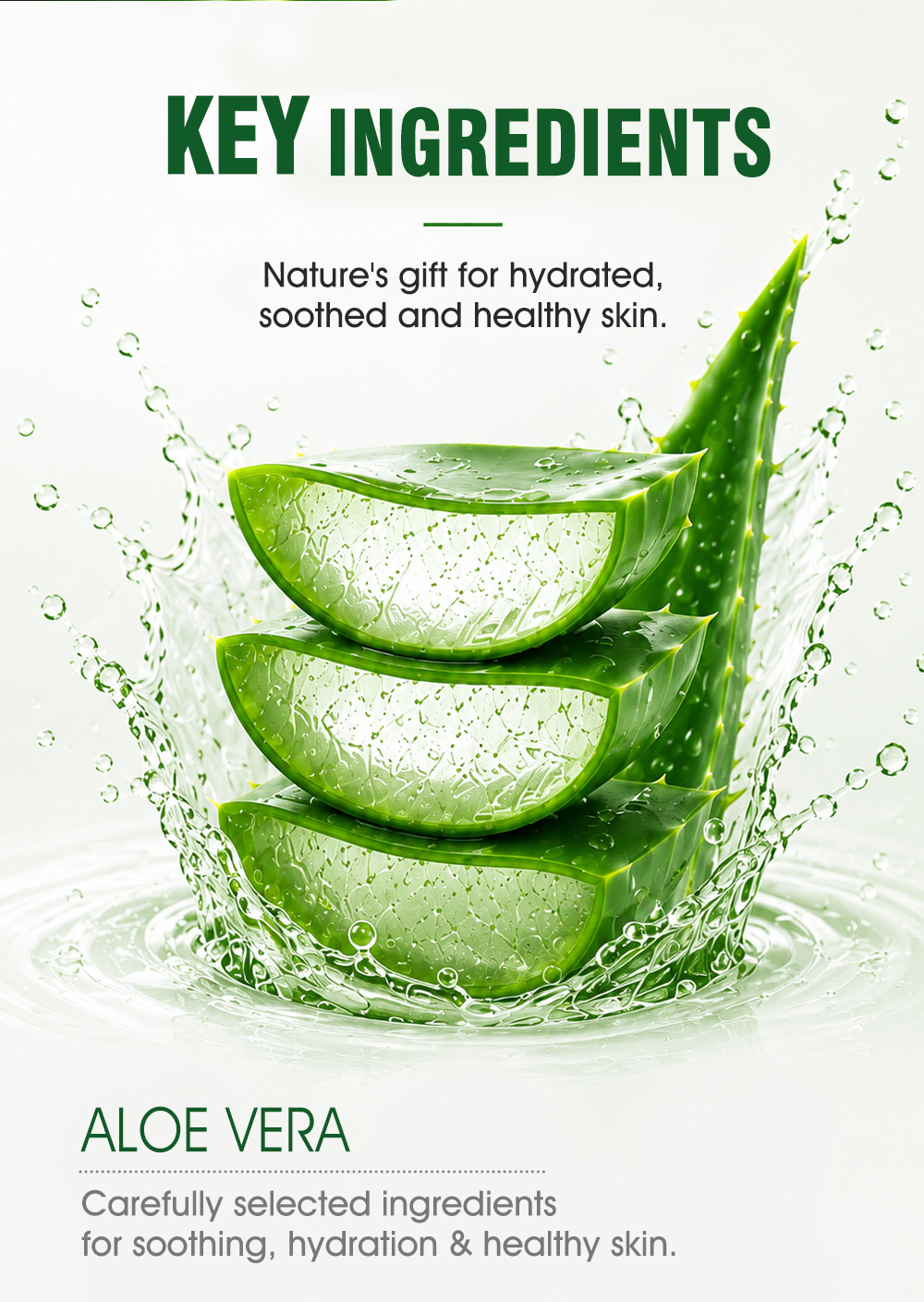 Private Label 70% Aloe Vera Gel Niacinamide Soothing Hydrating for Sensitive Acne Prone Skin OEM(pic4)