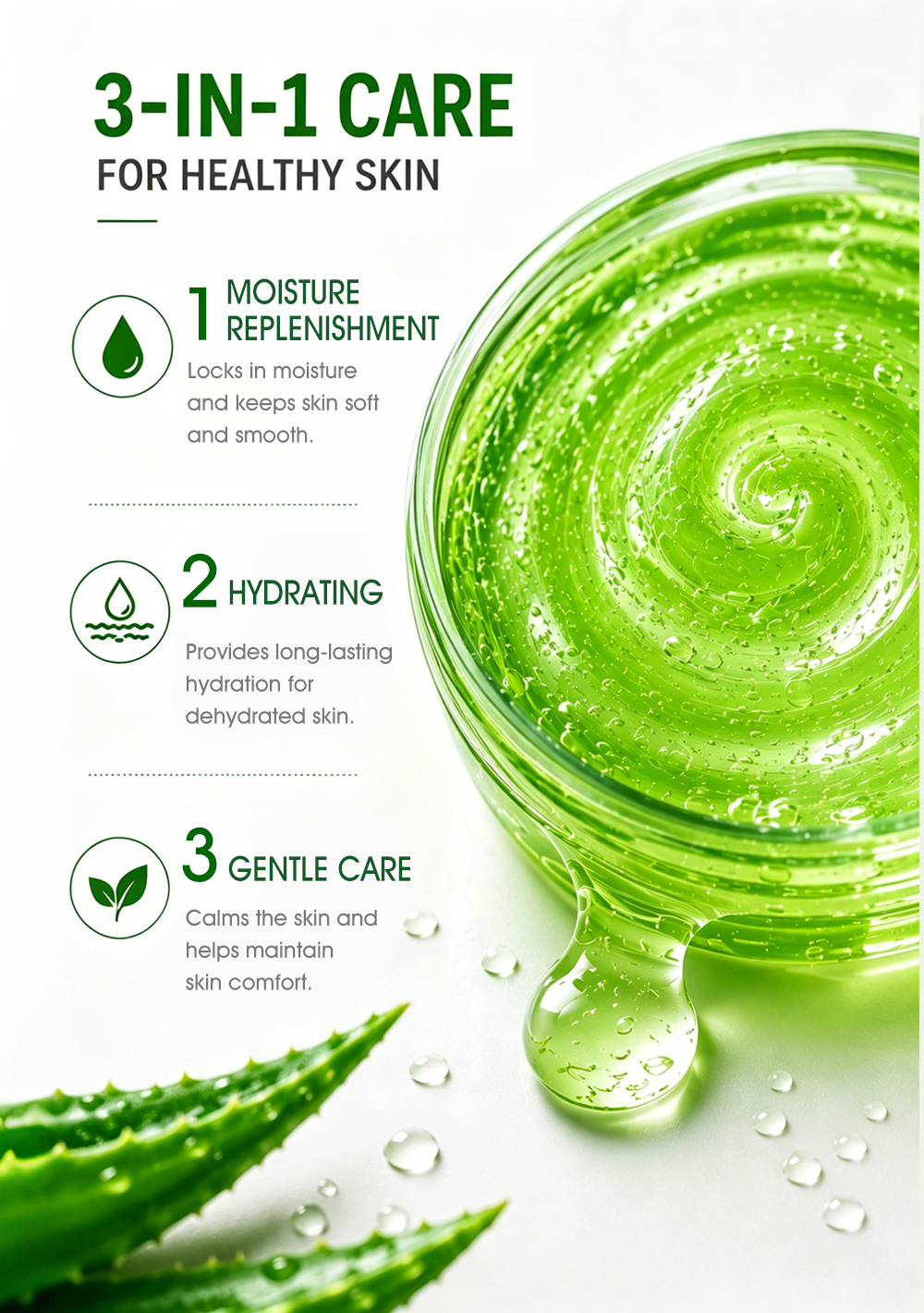 Private Label 70% Aloe Vera Gel Niacinamide Soothing Hydrating for Sensitive Acne Prone Skin OEM(pic3)