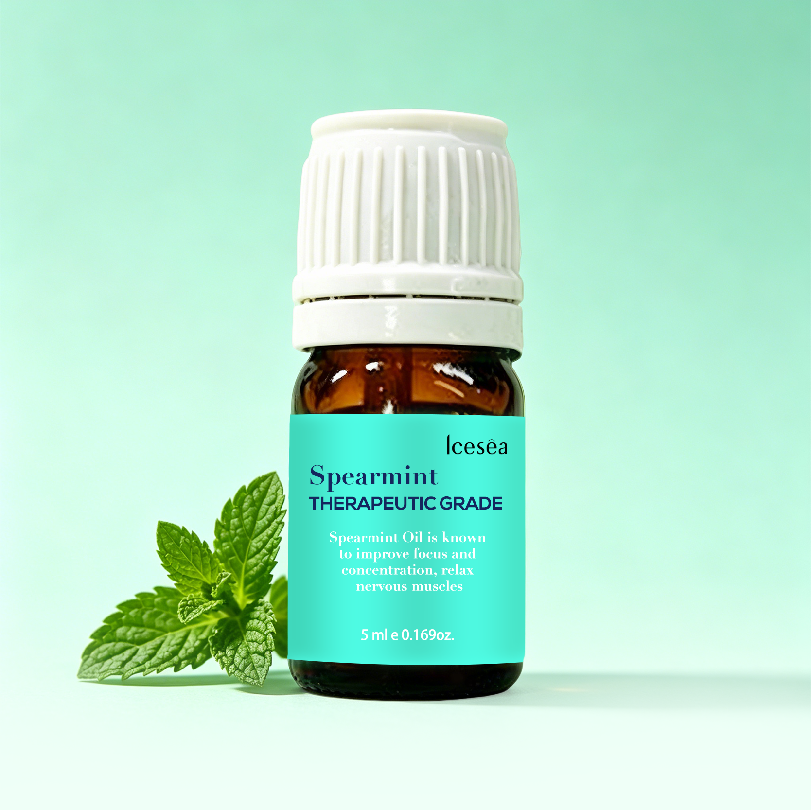 OEM ODM Pure Spearmint Essential Oil 5ml Fresh Mint Scent Calm Tense Body Improve Concentration Home(pic5)